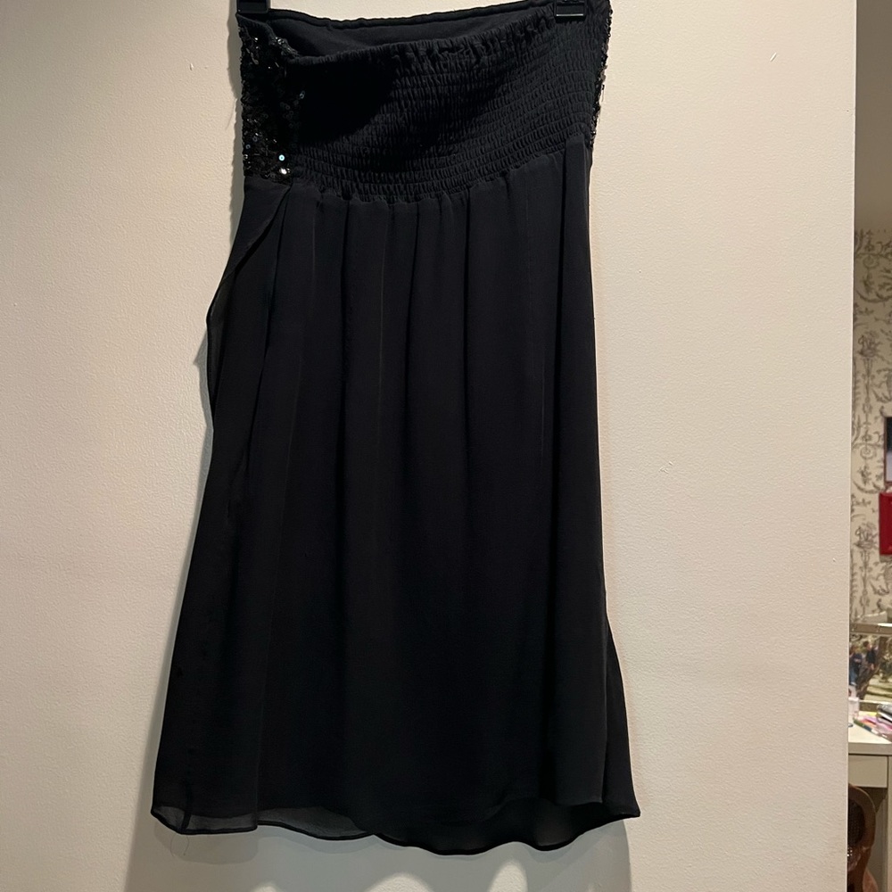 Julie Brown black strapless mini dress